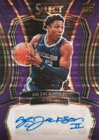 2023 Panini Select Rookie Signatures #RSGGJ GG Jackson II Neon Purple Pulsar Fotl Basketball Card