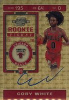 2019 Panini Contenders Optic #102 Coby White Autograph-Gold Vinyl 1/1 Basketball Card