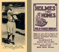 1916 Holmes for Homes Bread #162 Howard Shanks Baseball Card