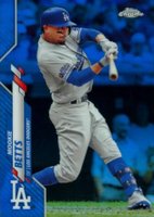 2020 Topps Chrome #100 Mookie Betts Blue Refractor Baseball Card