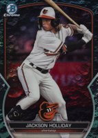 2023 Bowman Draft #BDC118 Jackson Holliday Chrome-Aqua Lunar Crater Baseball Card