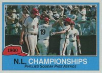 1981 Topps #402 N.L. Championships Phil. Squeak Past Astros Baseball Card