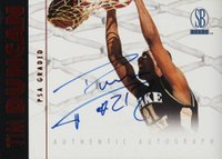 1997 Score Board Autographed Basketball # Tim Duncan Red Basketball Card