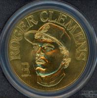 1990 Bandai Baseball Coin # Roger Clemens Baseball Card