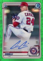2020 Bowman Draft Chrome Draft Picks Autographs #CDACCA Cade Cavalli Green Refractor Baseball Card