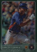 2015 Topps Chrome #205 Carlos Correa Green Refractor Baseball Card