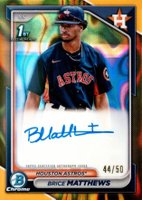 2024 Bowman Chrome Prospect Autographs #CPABM Brice Matthews Hta Gold Lava Refractor Baseball Card