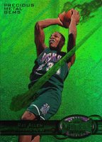 1997 Metal Universe #104 Ray Allen Precious Metal Gems-Green Basketball Card