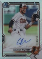 2021 Bowman Draft Chrome Draft Pick Autographs #CDACN Connor Norby Refractor Baseball Card