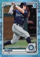 2020 Bowman Draft #BD28 Zach Deloach Chrome-Sky Blue Refractor Baseball Card