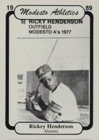 1989 Chong Modesto A's #33 Rickey Henderson Baseball Card