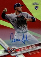 2017 Topps Chrome Update #HMT40 Aaron Judge Autograph-Red Refractor Baseball Card