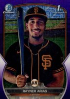 2023 Bowman Mega Box Chrome #222 Rayner Arias Purple Baseball Card