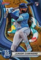 2024 Bowman's Best #62 Junior Caminero Gold Refractor Baseball Card