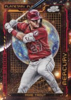 2023 Topps Cosmic Chrome Planetary Pursuit #2 Mike Trout Mercury Baseball Card