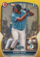 2023 Bowman 1st Edition #BPPF145 Xavier Isaac Yellow Foil Baseball Card