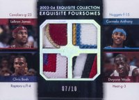 2003 Upper Deck Exquisite Collection Foursomes #JABW Carmelo Anthony/Chris Bosh/Dwyane Wade/LeBron James Basketball Card