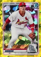 2020 Bowman Draft Chrome Sapphire Edition #BD194 Nolan Gorman Yellow Baseball Card