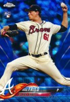 2018 Topps Chrome #66 Max Fried Blue Wave Refractor Baseball Card