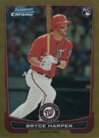 2012 Bowman Chrome Draft #10 Bryce Harper Gold Refractor Baseball Card