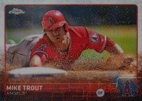 2015 Topps Chrome #51 Mike Trout Sliding-Refractor Baseball Card