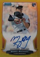 2013 Bowman Autograph Chrome Rookie #ACRMM Manny Machado Gold Refractor Baseball Card