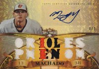 2013 Topps Triple Threads Autograph Relics #MMA2 Manny Machado Gold Baseball Card