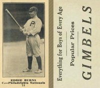 1916 Gimbels #18 Eddie Burns Baseball Card