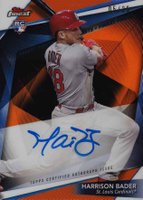 2018 Finest Firsts Autographs #FFAHB Harrison Bader Orange Refractor Baseball Card