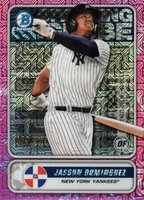 2020 Bowman Chrome Mega Box Spanning the Globe #STGJD Jasson Dominguez Pink Refractor Baseball Card