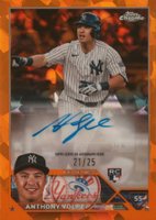 2023 Topps Chrome Update Sapphire Edition Autograph #AV Anthony Volpe Orange Baseball Card