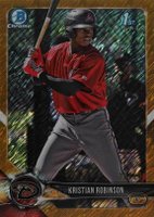 2018 Bowman Chrome Prospects #BCP186 Kristian Robinson Gold Shimmer Baseball Card