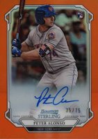 2019 Bowman Sterling Rookie Autographs  #PA Peter Alonso Orange Refractor Baseball Card