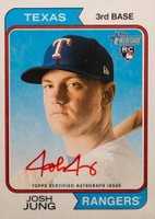 2023 Topps Heritage Real One Autographs #ROAJJ Josh Jung Red Ink Baseball Card