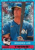 2025 Topps Heritage #63 Brooks Lee Chrome-Light Blue Sparkle Refractor Baseball Card