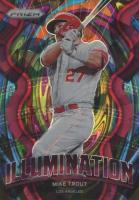 2022 Panini Prizm Illumination #IL10 Mike Trout Burgundy Cracked Ice Prizm Baseball Card
