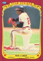 1986 Fleer Star Stickers #20 Rod Carew Baseball Card