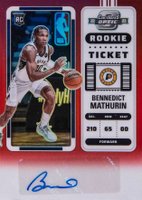 2022 Panini Contenders Optic #128 Bennedict Mathurin Autograph-Red Basketball Card