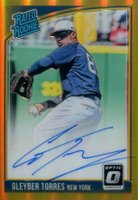 2018 Panini Donruss Optic Rated Rookie Signatures #GT Gleyber Torres Gold Baseball Card