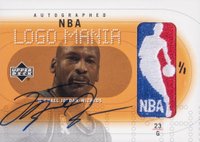 2002 Upper Deck NBA Logo Mania Patch Autograph 1/1 #MJNBA Michael Jordan Basketball Card