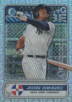 2020 Bowman Chrome Mega Box Spanning the Globe #STGJD Jasson Dominguez Refractor Baseball Card