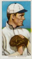 1909 White Borders Hindu-Red #235 Walter Johnson Pitching Baseball Card