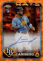 2024 Topps Chrome Sapphire Chrome Sapphire Autographs #CSAJCA Junior Caminero Orange Baseball Card