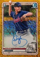 2020 Bowman Chrome Prospect Autographs #CPAVG Vaughn Grissom Gold Shimmer Baseball Card