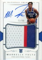 2017 Panini National Treasures #101 Markelle Fultz Patch Autograph Basketball Card