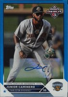 2023 Topps Pro Debut #PD139 Junior Caminero Autograph-Blue Foil Baseball Card