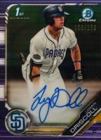 2019 Bowman Draft Chrome Draft Picks Autograph #CDALDR Logan Driscoll Purple Refractor Baseball Card