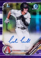2019 Bowman Draft Chrome Draft Picks Autograph #CDACC Corbin Carroll Purple Refractor Baseball Card