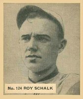 1936 Goudey World Wide Gum  #124 Roy Schalk Correct spell Ray Baseball Card