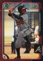 2015 Bowman Chrome Prospects #BCP71 Ozhaino Albies Purple Refractor Baseball Card